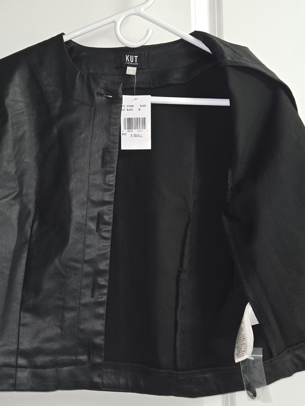 Kut from the Kloth Black Coated Button-Front Top - Picture 6 of 6